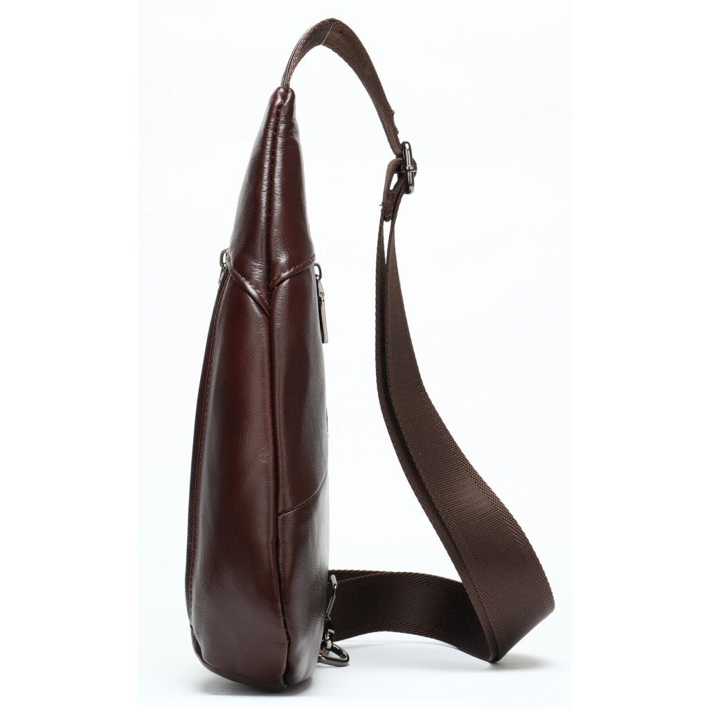Сумка Vintage Чоловіча слінг шкіряна Коричнева (14737) - зображення 6