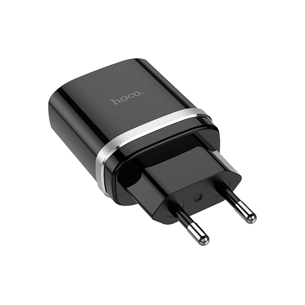 Зарядний пристрій HOCO C12Q Smart USB QC3.0 + cable Micro 18W Black (6931474716279) - зображення 3