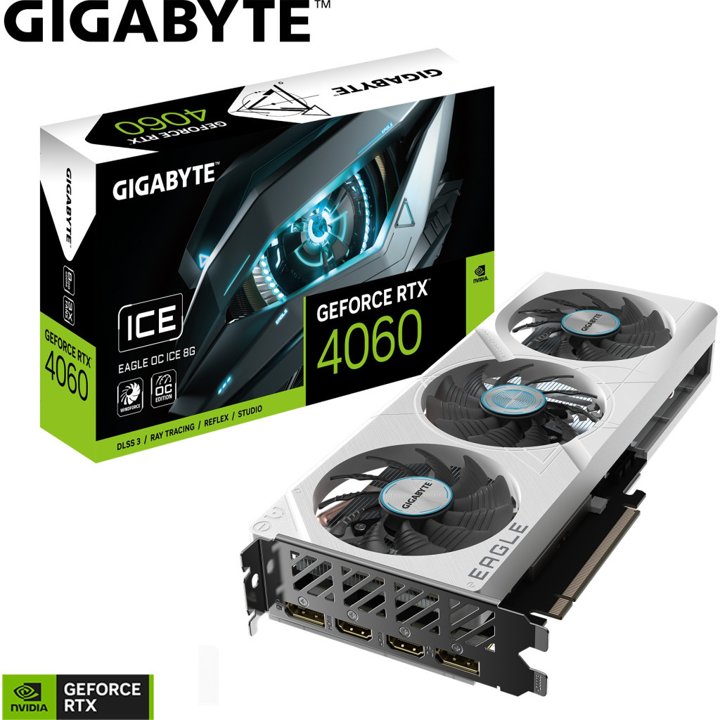 Відеокарта GIGABYTE GeForce RTX4060 8Gb EAGLE OC ICE (GV-N4060EAGLEOC ICE-8GD) - зображення 10