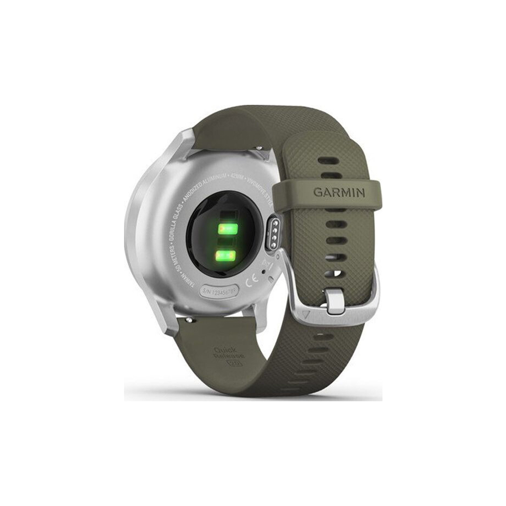 Смарт-годинник Garmin vivomove Style, Silver, Moss, Silicone (010-02240-21) - зображення 6