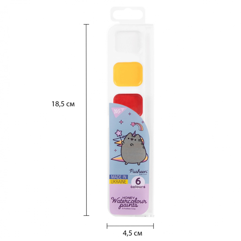 Акварельні фарби Yes Pusheen 6 кольорів медові б/п (110273) - изображение 6