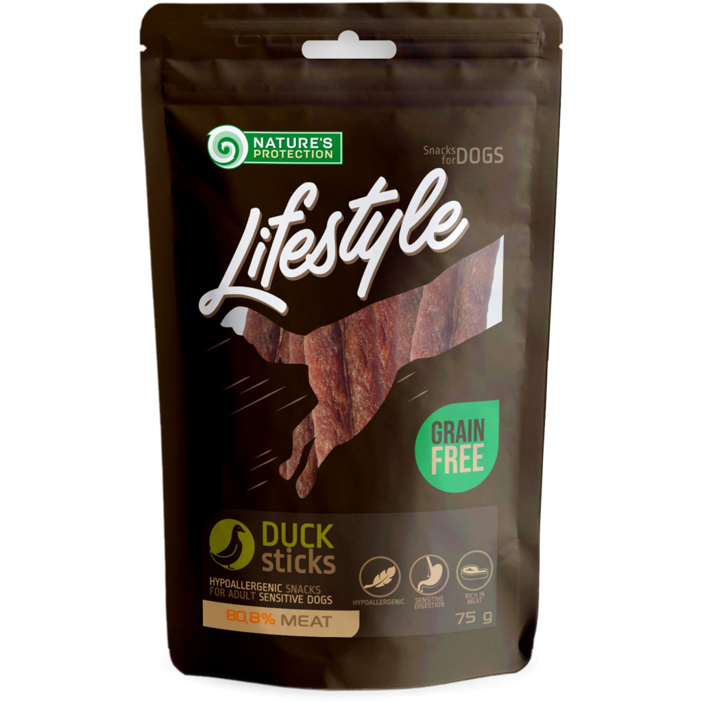 Ласощі для собак Nature's Protection Lifestyle Duck sticks 75 г (SNK46127) - зображення 1