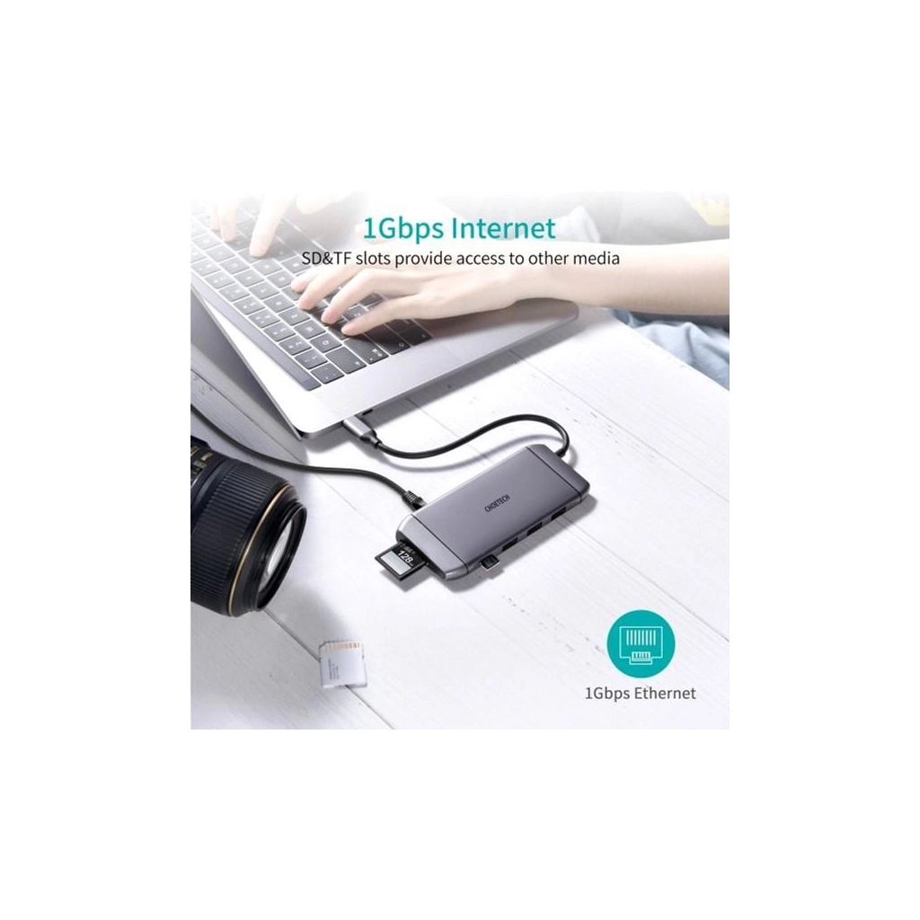 Концентратор Choetech USB-C 9-in-1 (HUB-M15-GY) - изображение 8