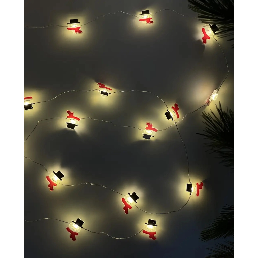 Гірлянда Chomik Струна Сніговик 2.2 м 20 LED Теплий білий (5900779880207) - зображення 4