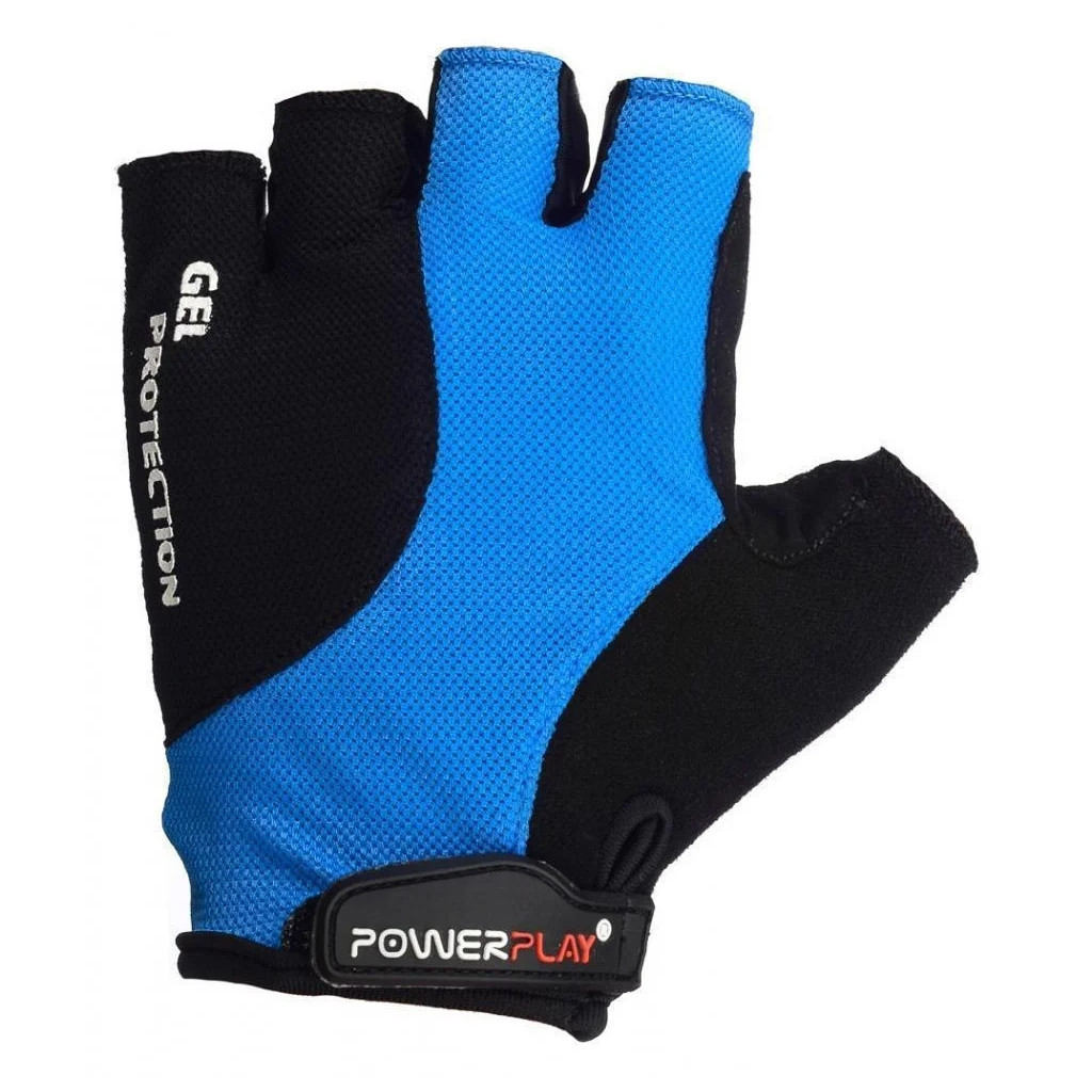 Велорукавиці PowerPlay 5028 Black/Blue L (5028D_L_Blue) - зображення 2