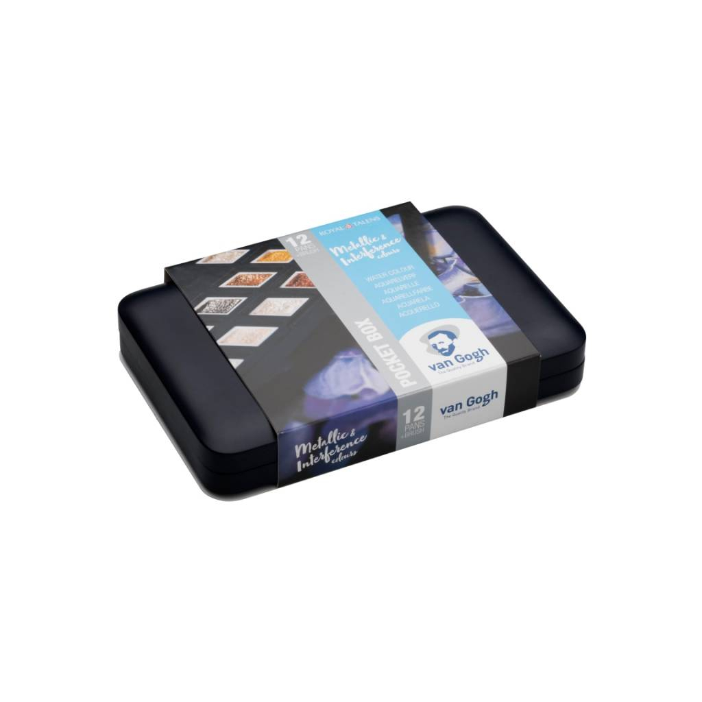 Акварельні фарби Royal Talens Van Gogh Pocket box Specialty 12 кольорів у кюветах, пензлик (8712079422790) - зображення 3