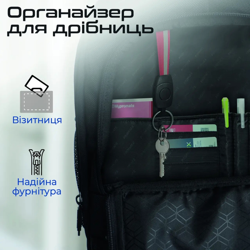 Рюкзак для ноутбука Promate 15.6" Rover-TR black + tablet pocket (crampack-tr.black) - зображення 8