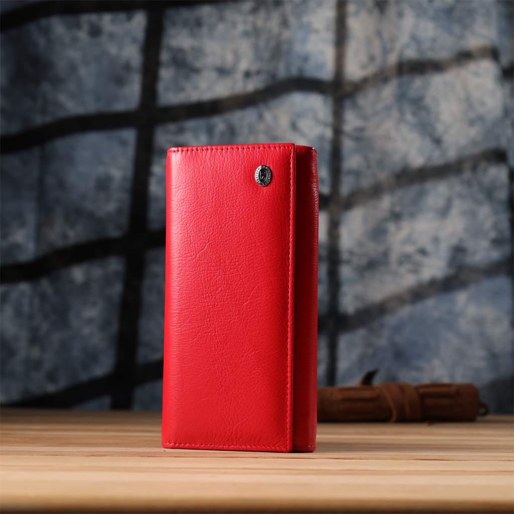 Гаманець ST Leather З натуральної шкіри Червоний (23114) - зображення 11