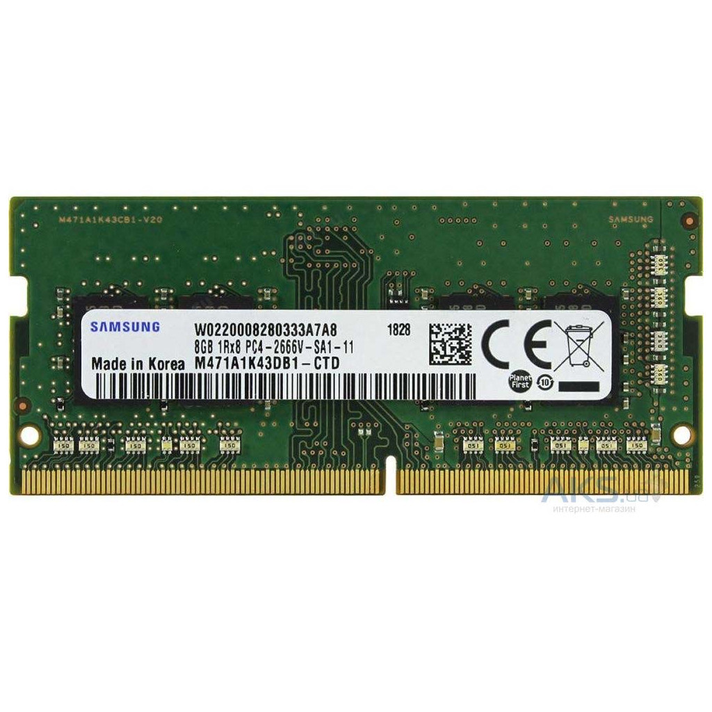 Модуль пам'яті для ноутбука SoDIMM DDR4 8GB 2666 MHz Samsung (M471A1K43CB1-CTD) - зображення 1