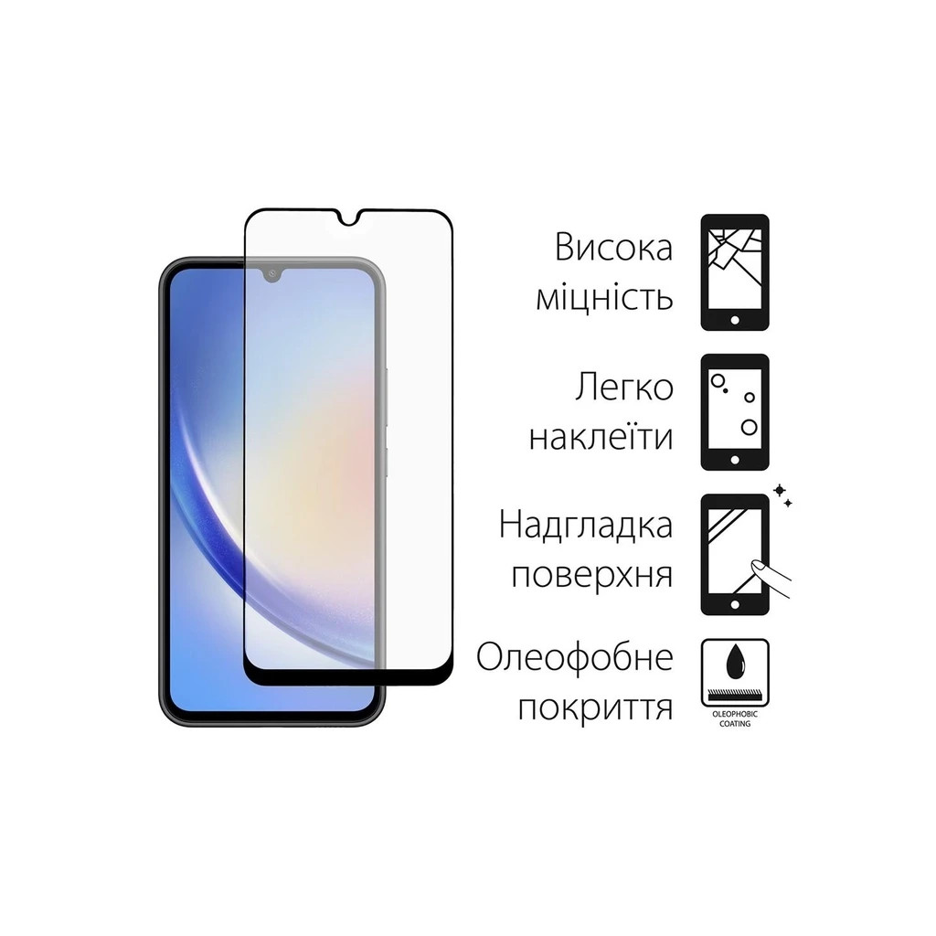 Чохол до мобільного телефона Dengos Kit for Samsung Galaxy A34 5G case + glass (Black) (DG-KM-41) - зображення 3