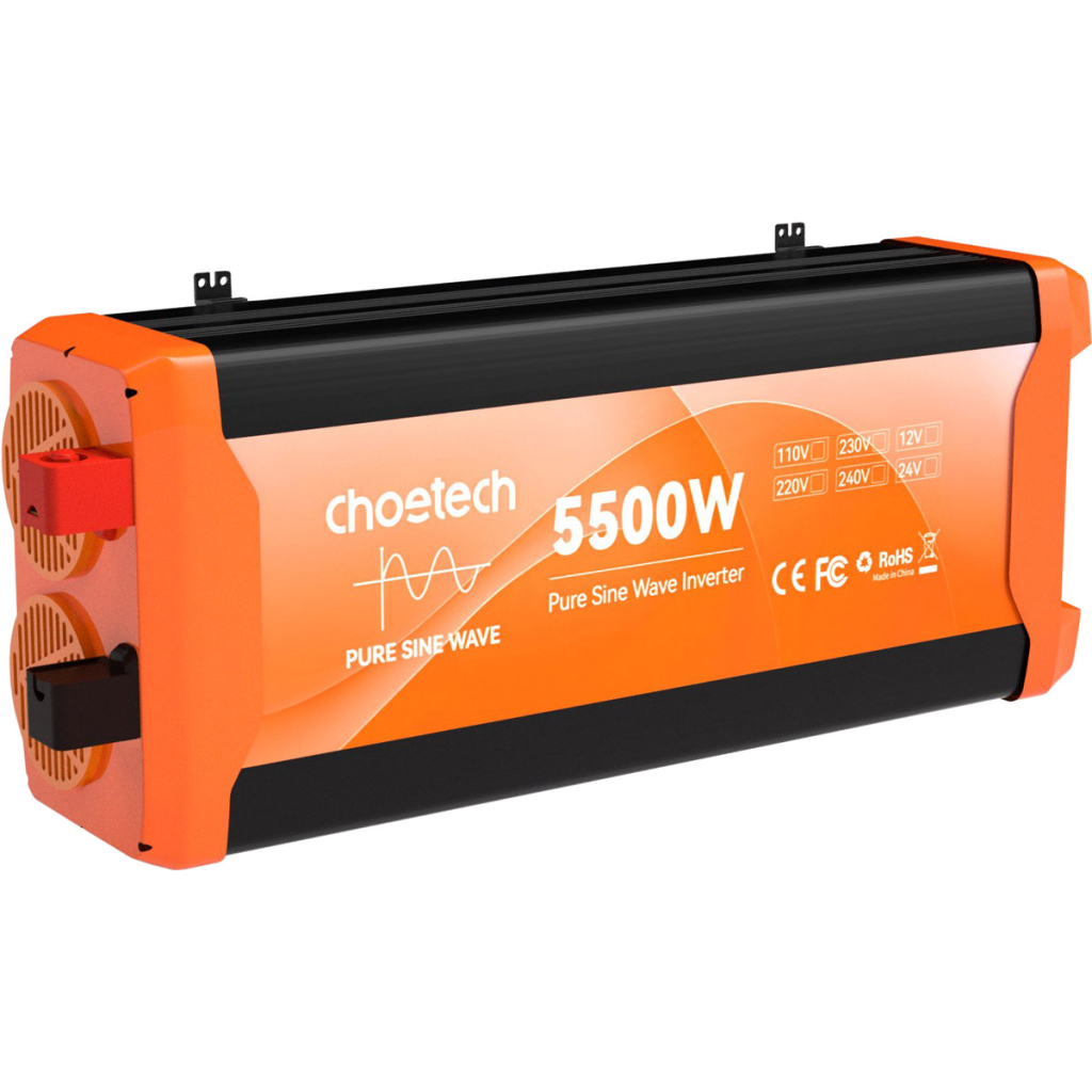 Автомобільний інвертор Choetech 12V/220V 2500 Вт, чиста синусоїда (CJ5000Q-V2) - зображення 4