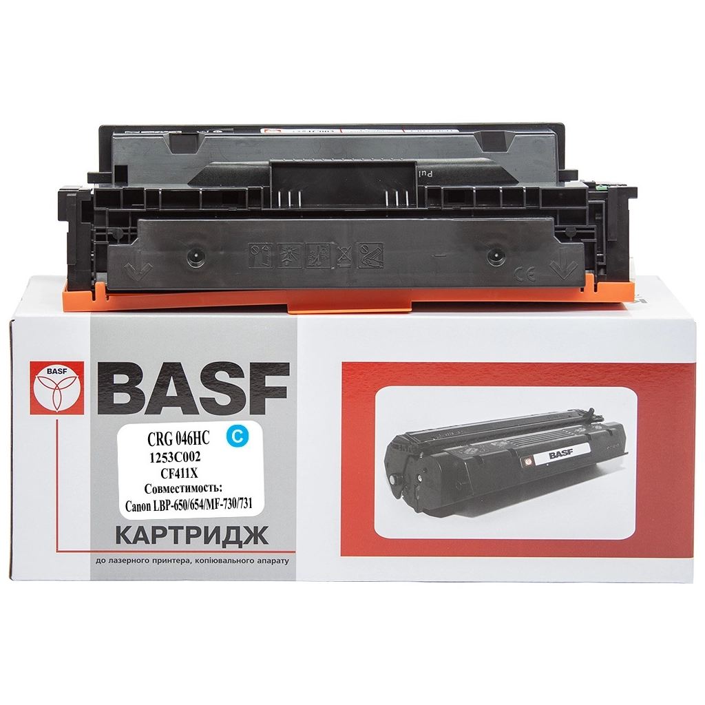 Картридж BASF Canon 046H, 1253C002/CF411X Cyan (KT-046HC-U) - зображення 1
