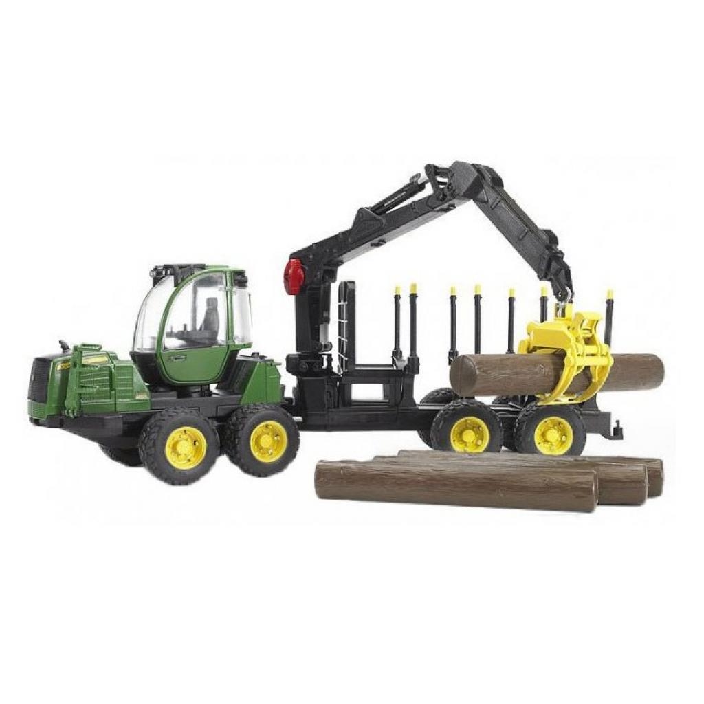 Спецтехніка Bruder Трактор з системою захоплення John Deere з причепом і колода (02133) - зображення 2