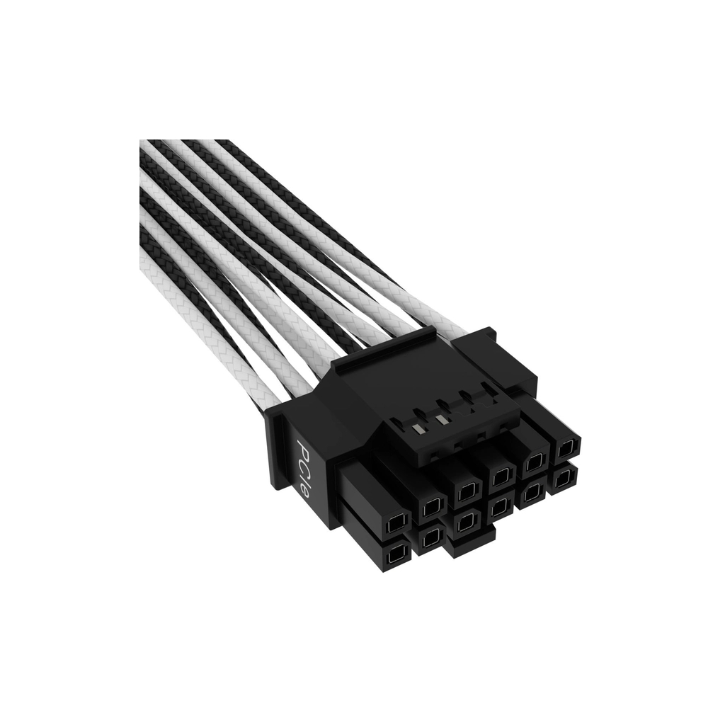 Кабель живлення video power 12+4pin PCIe Gen 5 12VHPWR 600W black/white Corsair (CP-8920333) - зображення 3