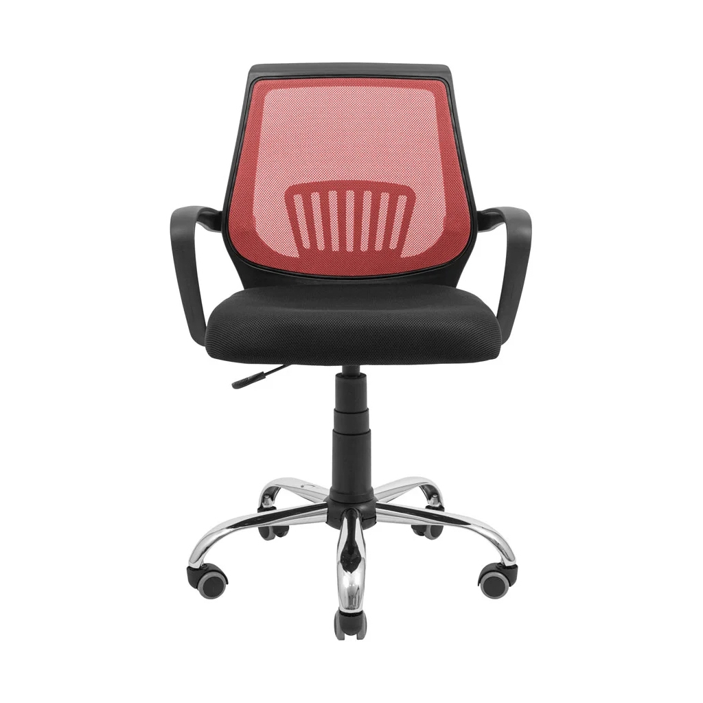 Офісне крісло Richman Стар Хром Піастра Сітка чорна + червона (ADD0003155) - зображення 2