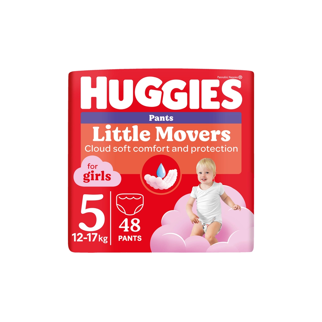 Підгузки Huggies Little Movers/Pants 5 (12-17 кг) для дівчаток 48 шт (5029053547626) - изображение 1
