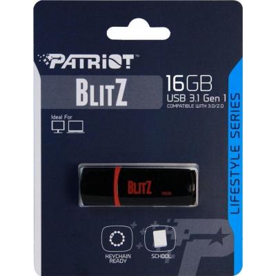 USB флеш накопичувач Patriot 16GB Blitz Black USB 3.1 (PSF16GBLZ3BUSB) - зображення 3