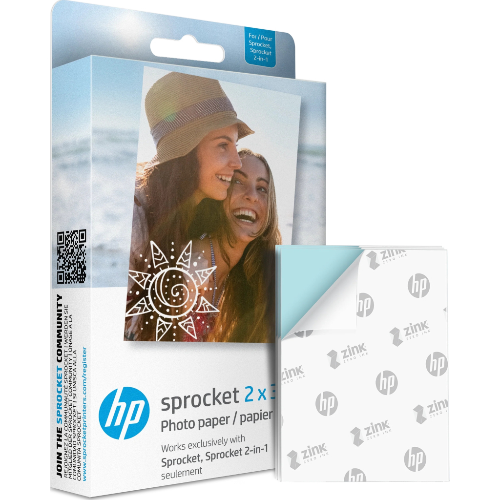 Фотопапір HP Zink для Sprocket 2"x3", glossy, self-adhesive, 20sh (HPIZ2X320) - зображення 2