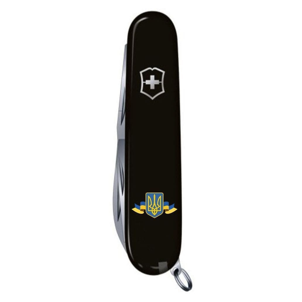 Ніж Victorinox Spartan Ukraine Black "Герб України Зі Стрічкою" (1.3603.3_T1010u) - зображення 5