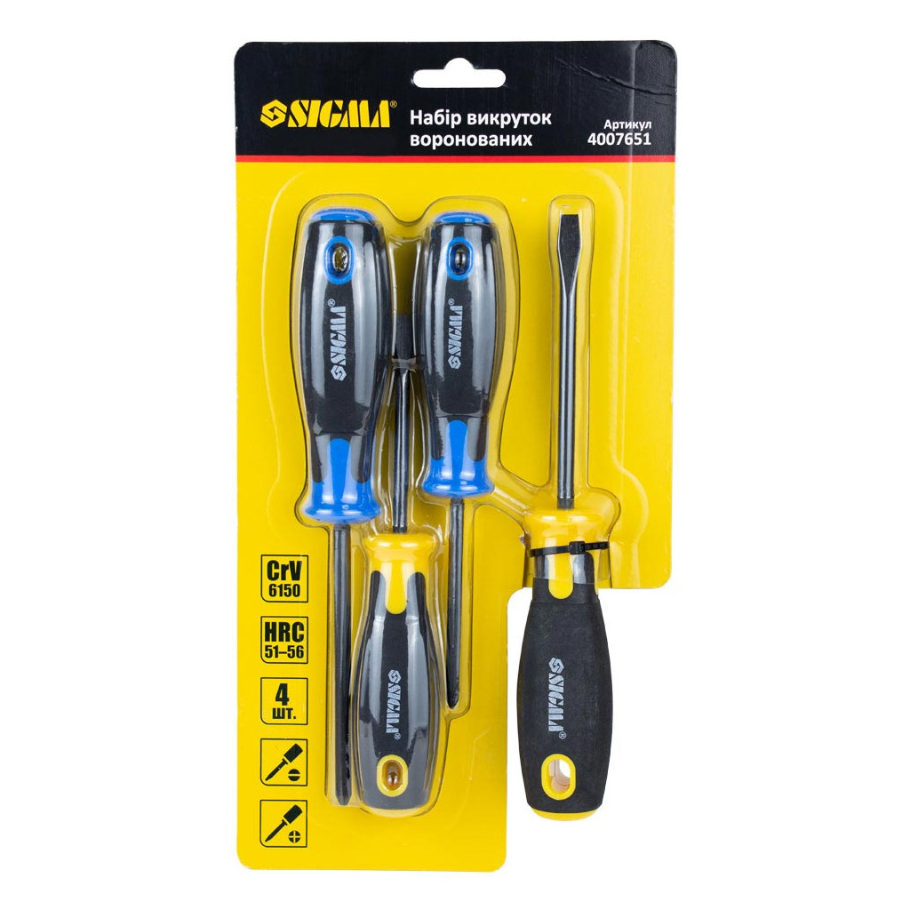 Набір викруток Sigma воронених 4шт CrV (4007651) - зображення 10