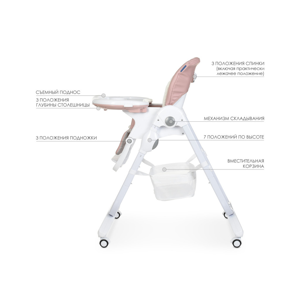 Стілець для годування El Camino Dolce M 3236 rosette - зображення 4