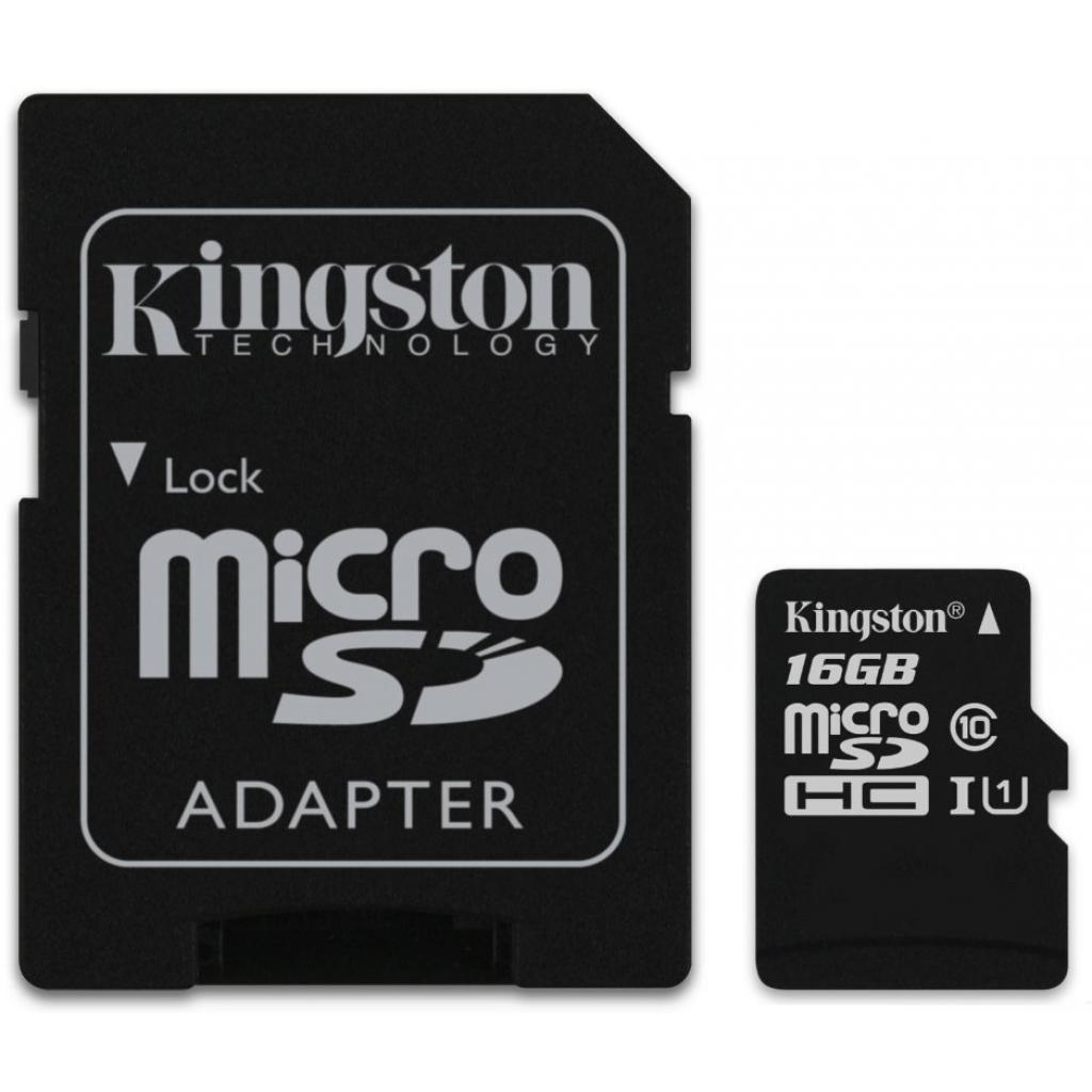 Карта пам'яті Kingston 16GB microSDHC Class 10 UHS-I (SDC10G2/16GB) - зображення 1