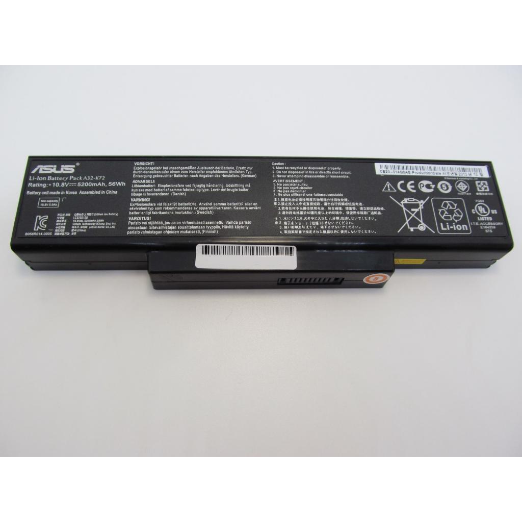 Акумулятор до ноутбука ASUS A32-K72, 5200mAh (56Wh), 6cell, 11.1V, Li-ion (A47201) - зображення 1