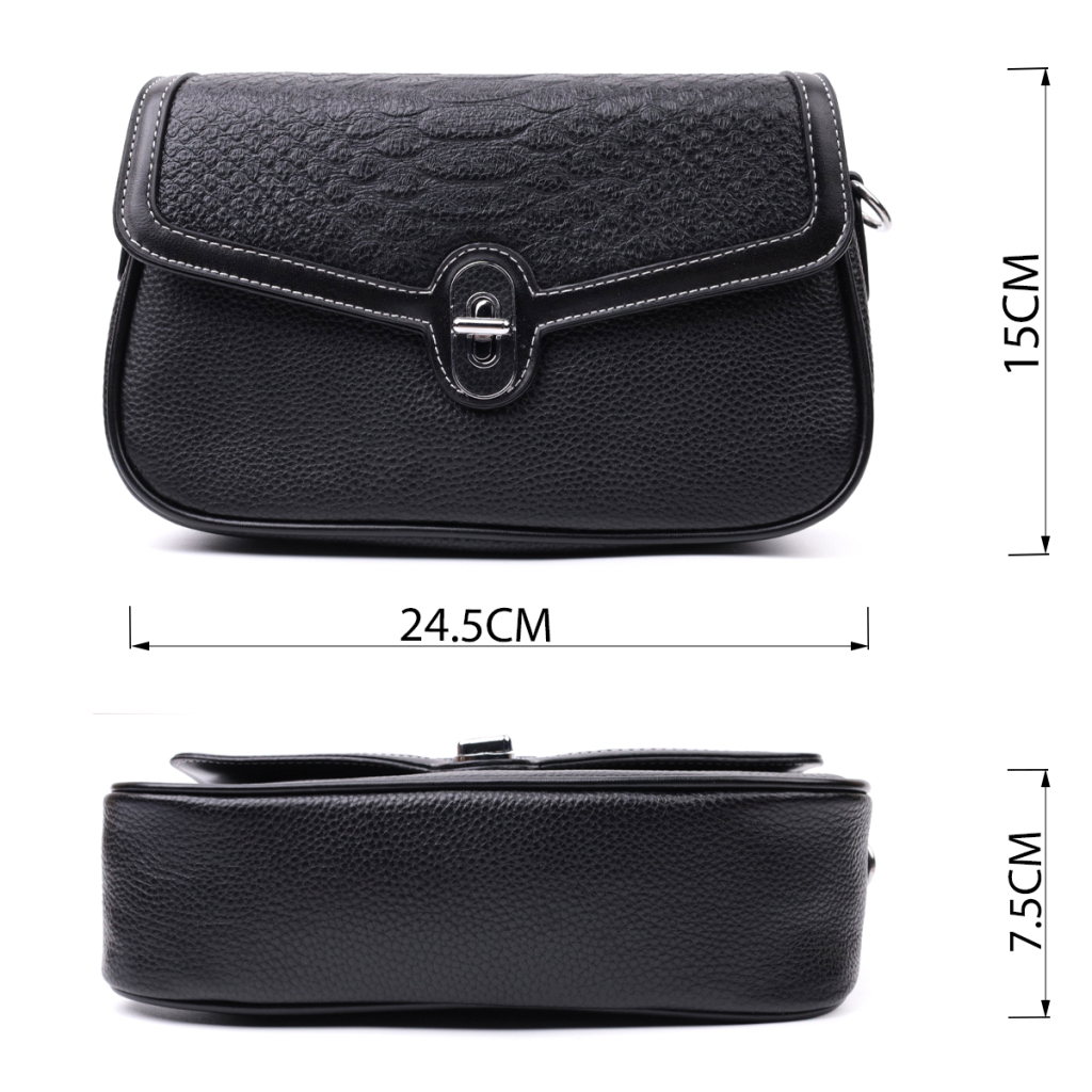 Сумка Vintage З натуральної шкіри Чорна (22624) - зображення 3