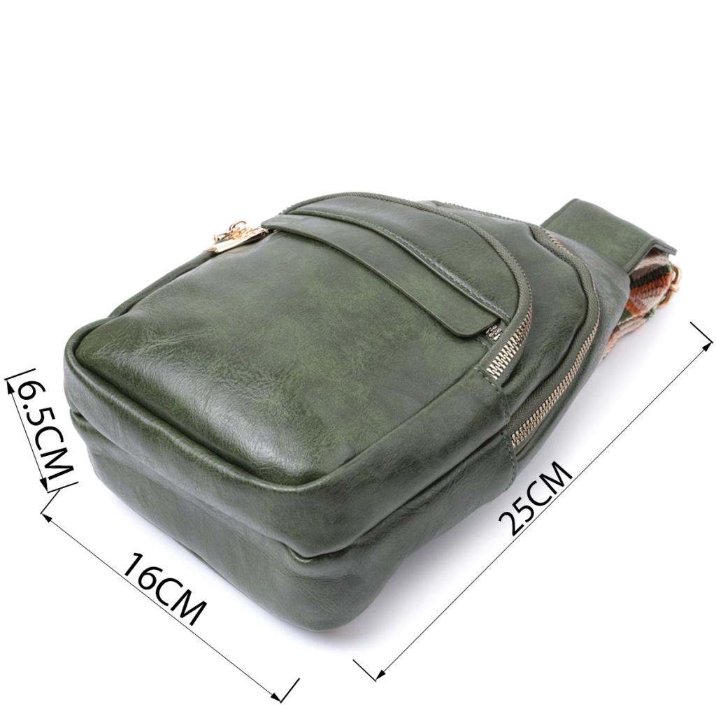 Сумка Vintage З гладкої екошкіри Зелена (22771) - зображення 3