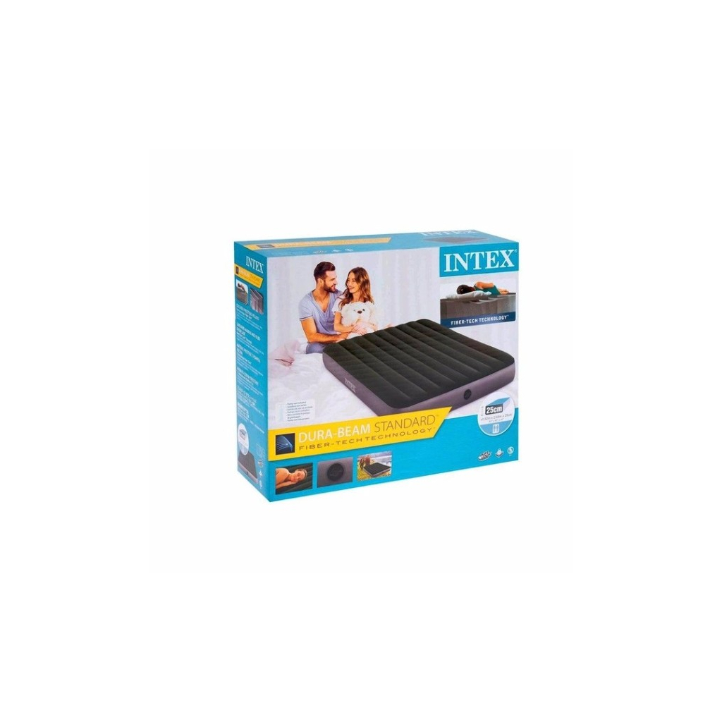 Матрац надувний Intex Standart велюр 152 x 203 x 25 см Зелений (Intex 64109) - зображення 5