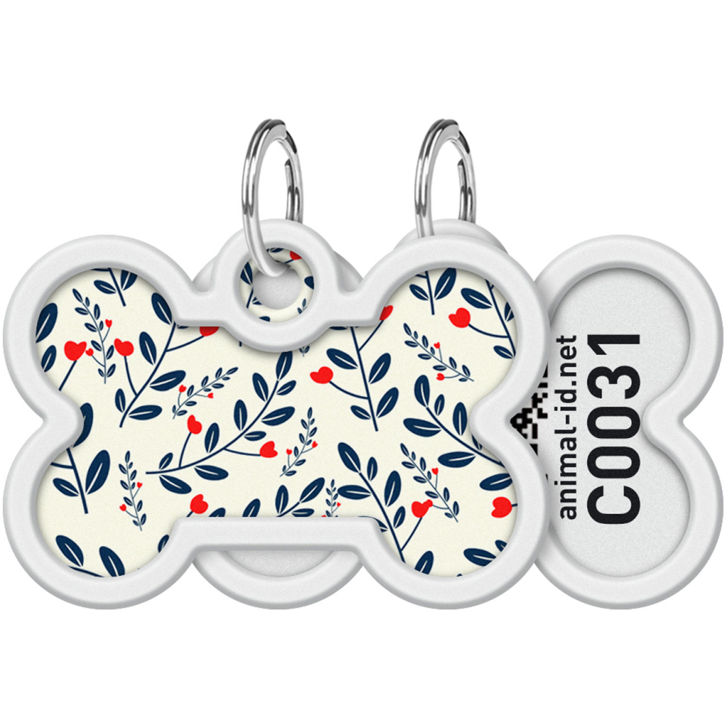 Адресник для тварин WAUDOG Smart ID з QR паспортом "Рослини", кістка 40х28 мм (0640-0210) - изображение 1