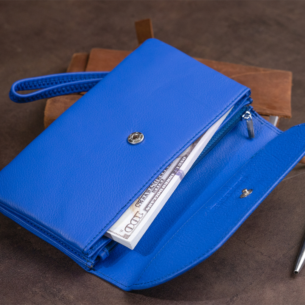 Гаманець ST Leather Зі шкіри Синій (19319) - зображення 10