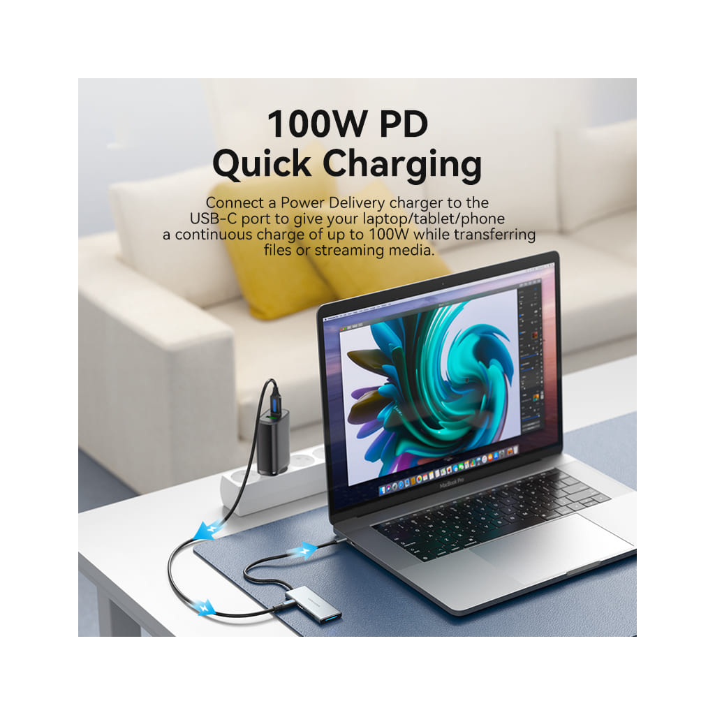 Концентратор Vention USB 3.1 Type-C to HDMI/USB 3.0x3/SD/TF/PD 100W 7-in-1 (TOPHB) - изображение 8