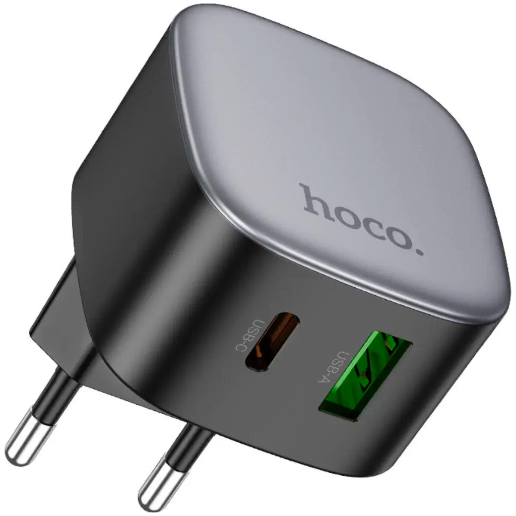 Зарядний пристрій HOCO CS32A Rise 1xUSB-C PD20W + 1xUSB QC3.0 Black (6942007617451) - зображення 5