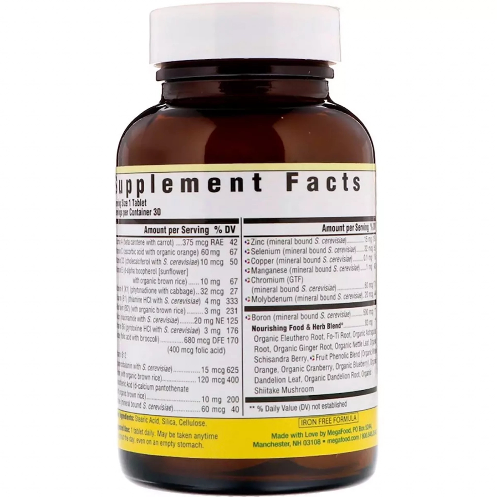 Мультивітамін MegaFood Мультивітаміни для чоловіків, Men's One Daily, 30 таблеток (MGF-10106) - зображення 2