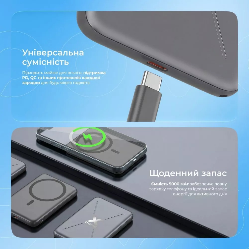 Універсальна мобільна батарея Proove X-Core 20W 5000mAh Silver/White (PNXC20010006) - picture 9