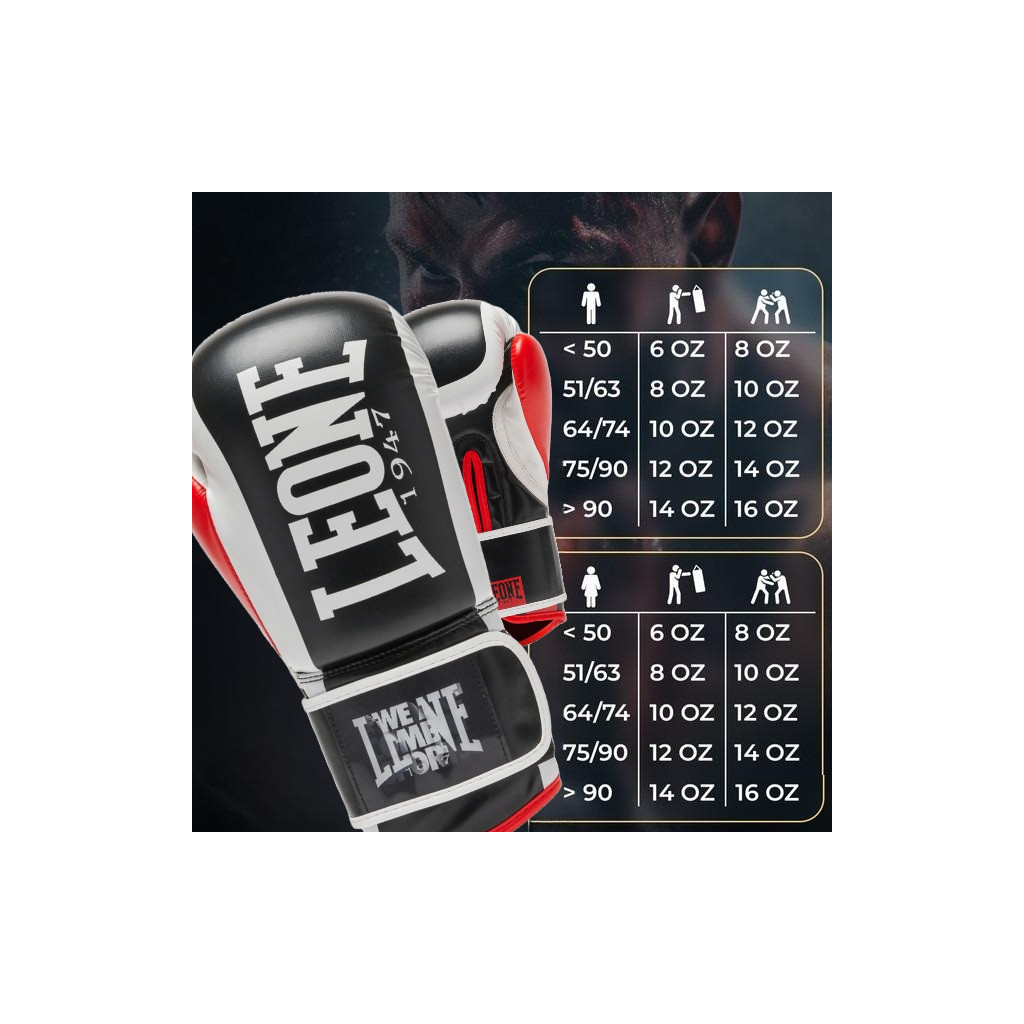 Боксерські рукавички Leone GN333 Logo WACS Black 12 унцій (GN333_Black_12oz) - зображення 10