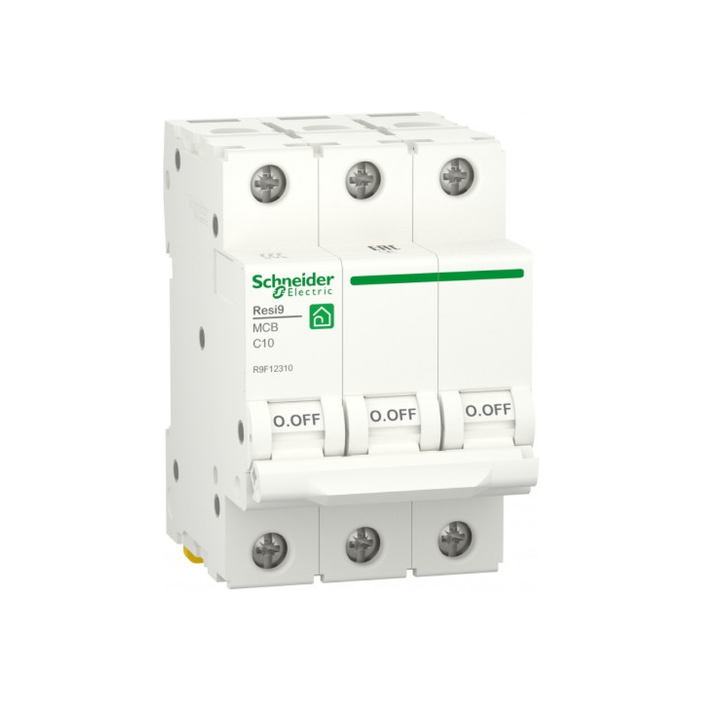 Автоматичний вимикач Schneider Electric RESI9 6kA 3P 10A C (R9F12310) - зображення 1