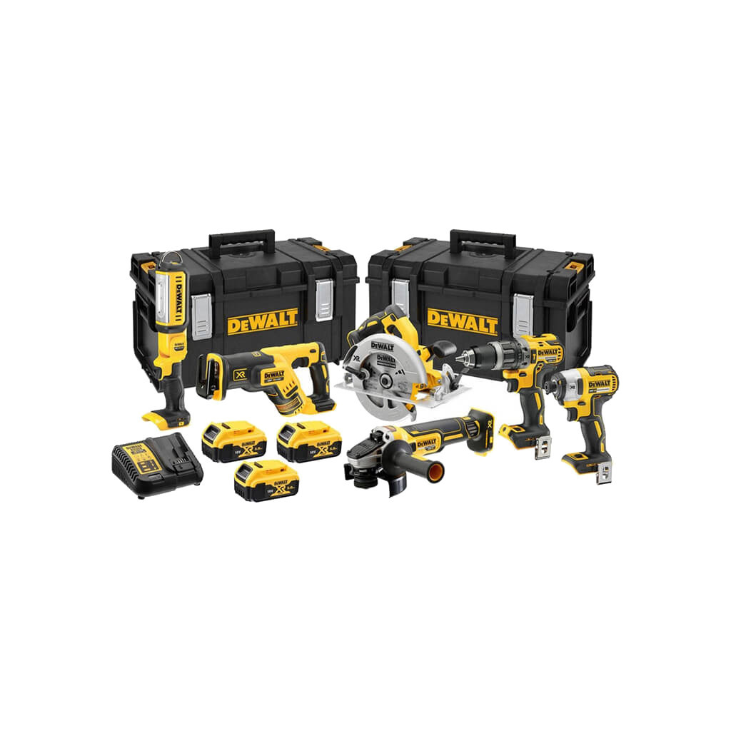 Набір електроіструментів DeWALT 6 од., 3*5Ah, 2 кейси TOUGH SYSTEM (DCK623P3) - изображение 4
