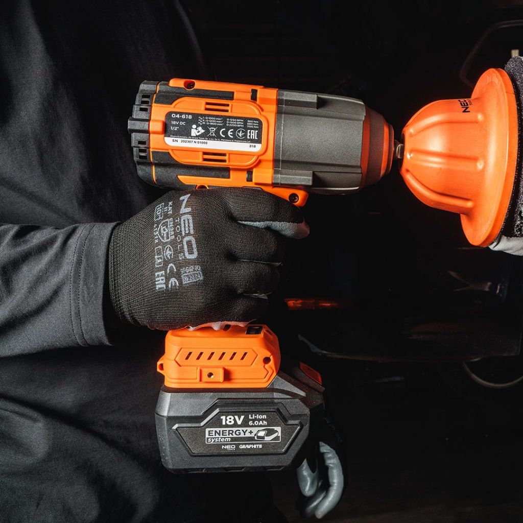 Захисні рукавиці Neo Tools комплект 12шт, поліестер з нітриловим покриттям, р.11, сіро-чорний (97-647-11) - изображение 2