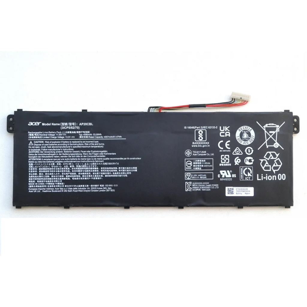 Акумулятор до ноутбука Acer AP20CBL Swift SF314, 4950mAh (53Wh), 3cell, 11.55V, Li-ion (A47980) - зображення 1