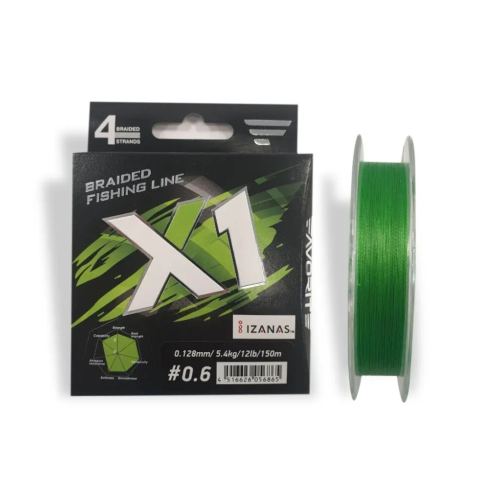 Шнур Favorite X1 PE 4x 150m 0.6/0.128mm 12lb/5.4kg Light Green (1693.11.28) - зображення 1
