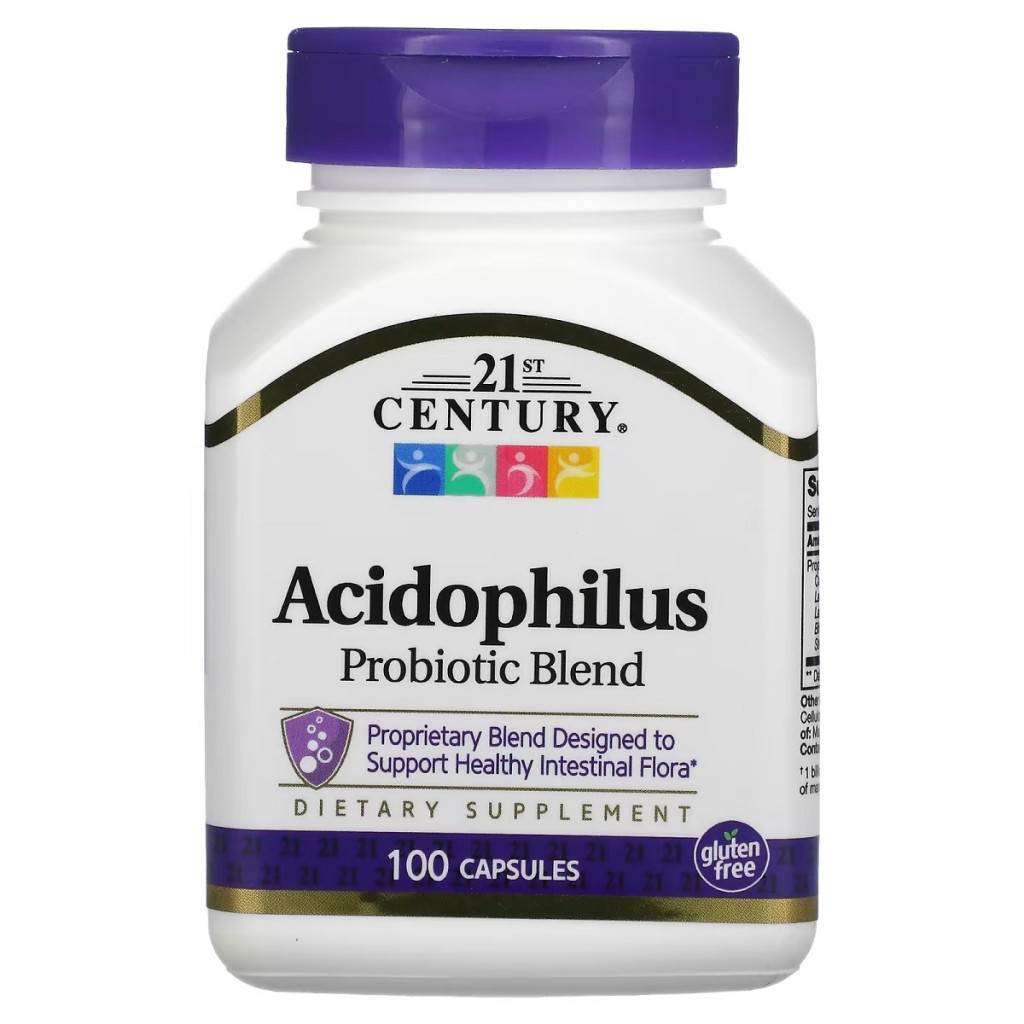 Пробіотики 21st Century Суміш пробіотиків, Acidophilus, 100 капсул (CEN-21339) - зображення 1