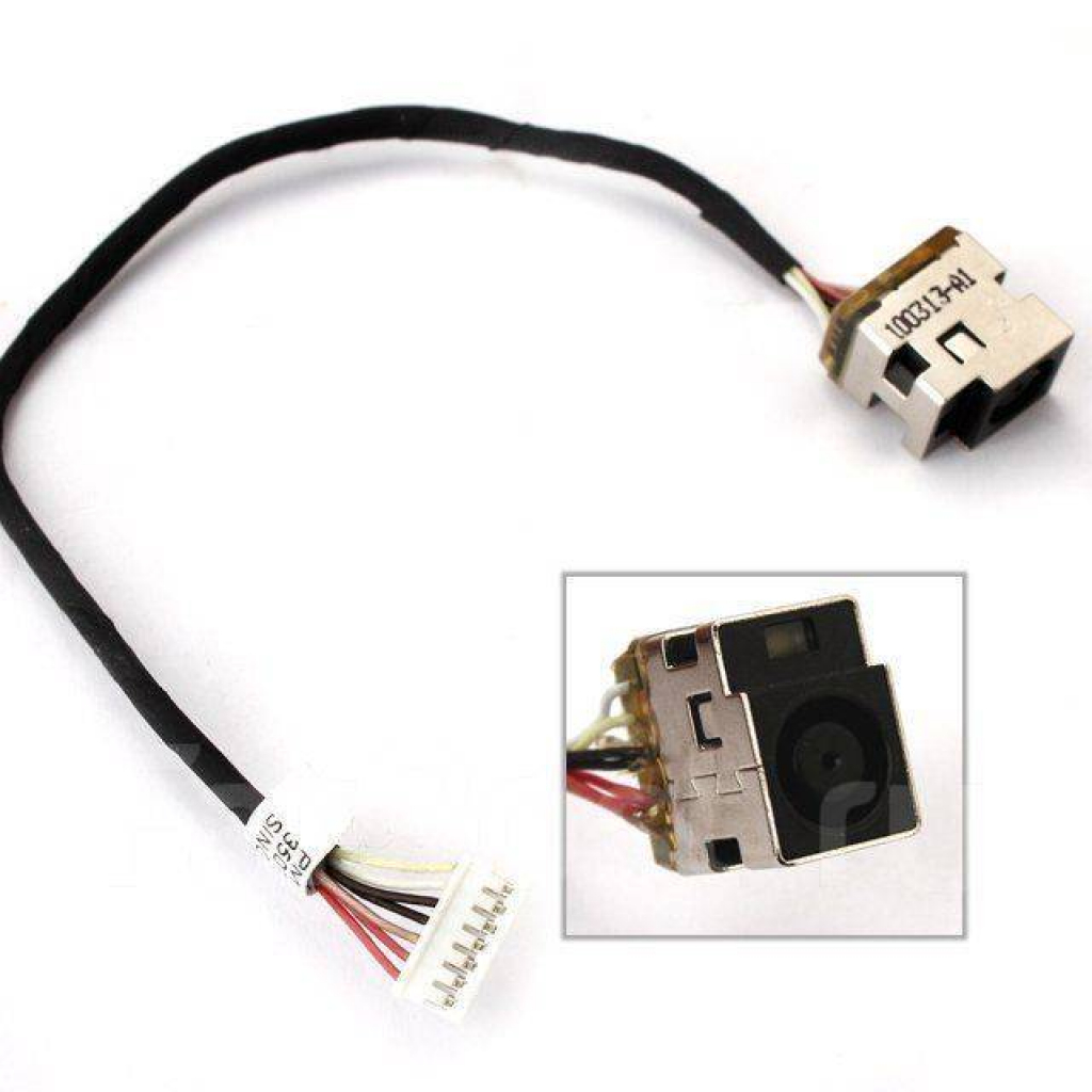 Роз'єм живлення ноутбука з кабелем для HP PJ230 (7.4mm x 5.0mm + center pin), 7-pin, Универсальный (A49042) - изображение 1