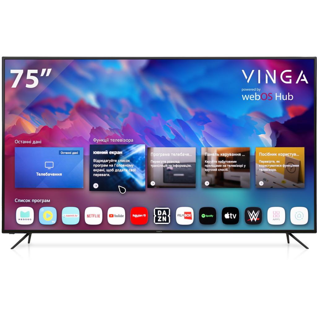 Телевізор Vinga S75UHD25BWEB - зображення 1