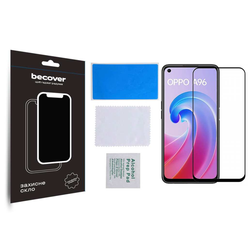 Скло захисне BeCover Oppo A96 Black (709770) - зображення 3