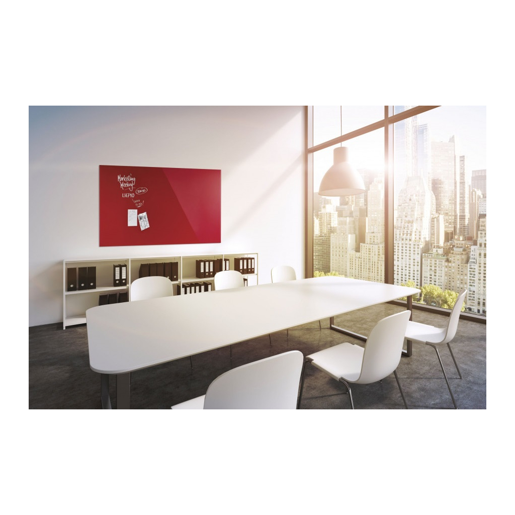 Офісна дошка Magnetoplan скляна магнітно-маркерна 1500x1000 червона Glassboard-Red (13408006) - зображення 6