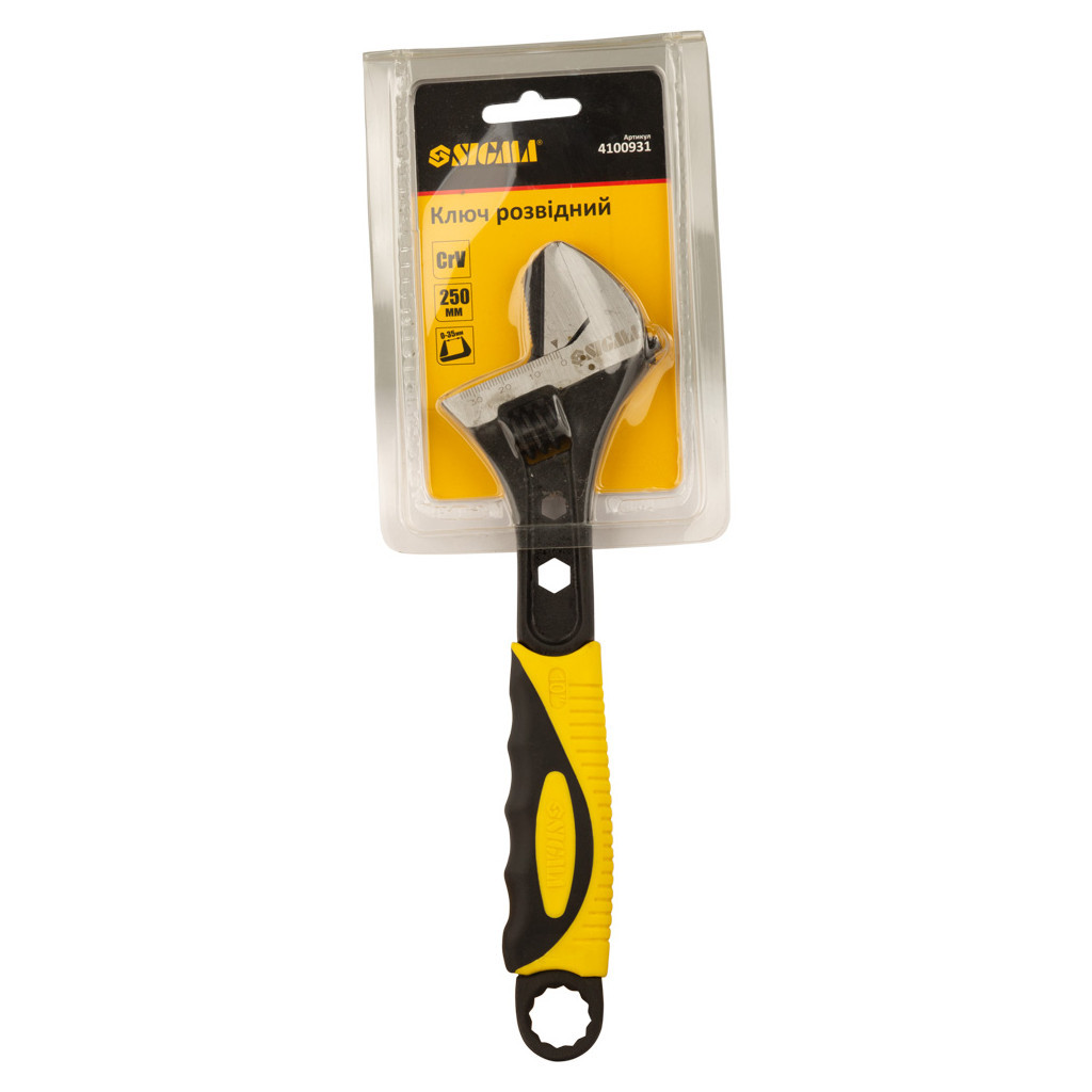 Ключ Sigma розвідний з переставною губкою 250мм, 0-35мм CrV (TPR) (4100931) - зображення 10