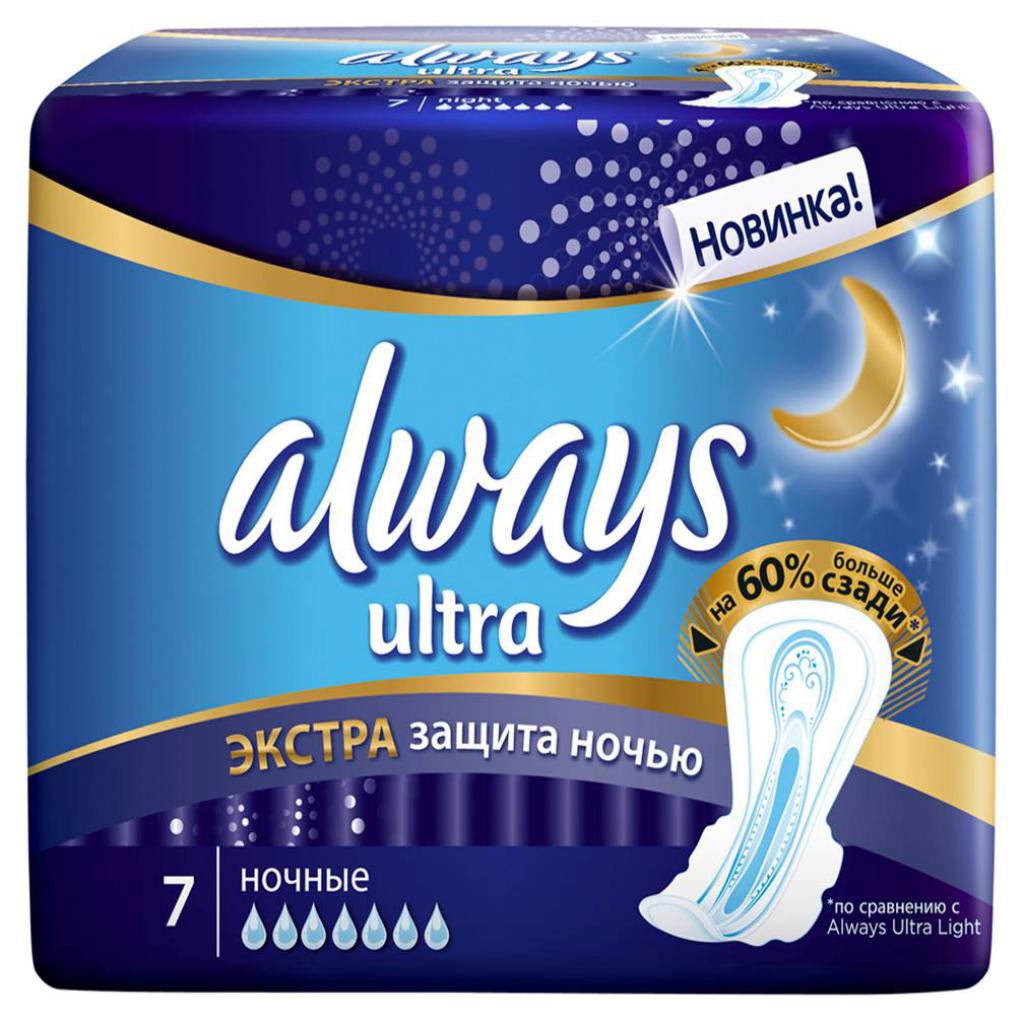 Гігієнічні прокладки Always Ultra Night Deo 7 шт (4015400612346) - зображення 1