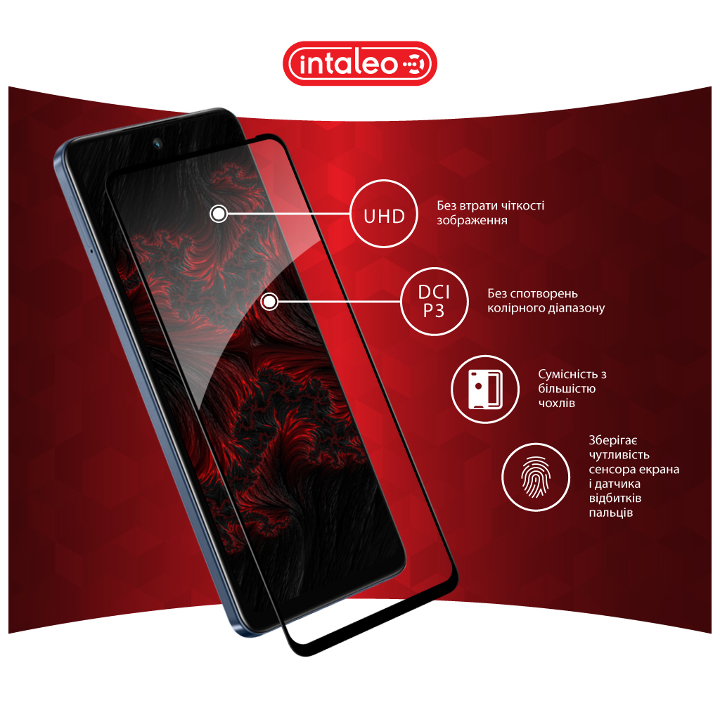 Скло захисне Intaleo Full Glue Infinix Hot 50 4G Black (1283126607318) - зображення 4